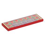 Tile 2 x 6 with Rug, Sand Green/Sand Blue Decorations, Gold Trim print