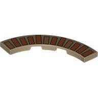 Деталь LEGO Tile 4 x 4 Curved, Macaroni with Nougat/Medium Nougat Bricks print, Темно-песочный