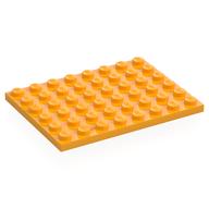Деталь LEGO Пластина 6 x 8, Ярко-светло-оранжевый