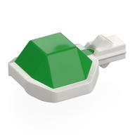 Деталь LEGO Koopa Troopa Shell with Lever with Bright Green Top Pattern, Белый