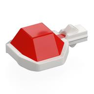 Деталь LEGO Koopa Troopa Shell with Lever with Red Top Pattern, Белый
