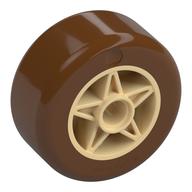 Деталь LEGO Wheel 30 x 20 with Reddish Brown Tire Pattern, Песочный