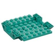 Деталь LEGO Aircraft Fuselage 6 x 8 Bottom with 4 Pin Holes, Темно-бирюзовый