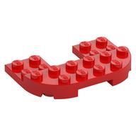 Деталь LEGO Plate Round Corners Double 4 x 6 with 2 x 2 Cutout and 2 x 6 Raised Studs, Красный