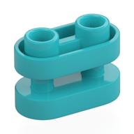 Деталь LEGO Brick Special 1 x 2 Rounded  with Center Bars, Средне-лазурный
