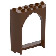 Деталь LEGO Panel 2 x 6 x 6 with Gothic Arch, Красно-коричневый