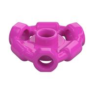 Деталь LEGO Plate Special 1 x 1 with Hole Through Stud, 3 Bars and 3 Bar Holes, Темно-розовый