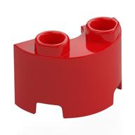 Деталь LEGO Brick Round, Half 1 x 2, Красный