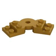 Деталь LEGO Plate Angled 2 x 2 with Step and Hole in Center, Жемчужно-золотой