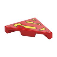 Деталь LEGO Tile 45° Cut 2 x 2 (Triangle) with Yellow Super-Man Symbol print, Красный