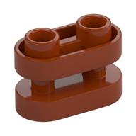Деталь LEGO Brick Special 1 x 2 Rounded  with Center Bars, Темно-оранжевый