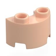 Деталь LEGO Brick Round, Half 1 x 2, Светлый телесный