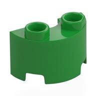 Деталь LEGO Brick Round, Half 1 x 2, Ярко-зеленый