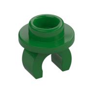 Деталь LEGO Plate Round 1 x 1 with Hollow Stud and Underside Clip, Зеленый