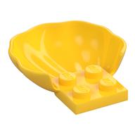 Деталь LEGO Clam / Scallop Shell with 4 Studs, Желтый