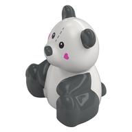 Деталь LEGO Duplo Animal Bear, Sitting with Dark Bluish Grey Ears, Legs, Dark Pink Hearts on Cheeks, Sew Line on Forehead print, Белый