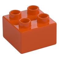 Деталь LEGO Кирпичик 2 x 2, Красно-оранжевый