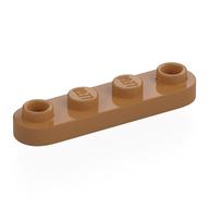 Деталь LEGO Пластина специальная скруглённая 1 x 4, с 2 открытыми штырьками, Средне-темный телесный