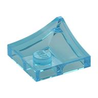 Деталь LEGO Plate Special 2 x 2 with Double Inverted Curve, 1 Stud, Прозрачный светло-голубой