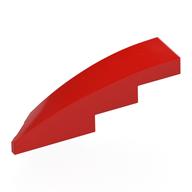 Деталь LEGO Скос изогнутый 1 x 4, с выемкой под штырёк справа, Красный