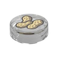 Деталь LEGO Tile Round 1 x 1 with Peanuts print, Прозрачный бесцветный
