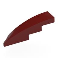 Деталь LEGO Скос изогнутый 1 x 4, с выемкой под штырёк справа, Темно-красный