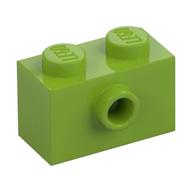 Деталь LEGO Brick Special 1 x 2 with 1 Center Stud on 1 Side, Лайм