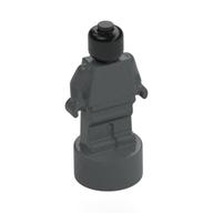 Деталь LEGO Minifig Trophy Statuette with Black Head pattern, Темный сине-серый