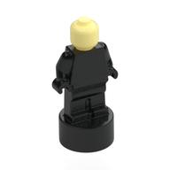 Деталь LEGO Minifig Trophy Statuette with Bright Light Yellow Head pattern, Черный