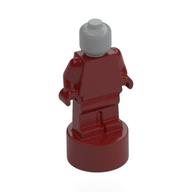 Деталь LEGO Minifig Trophy Statuette with Light Bluish Grey Head pattern, Темно-красный