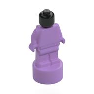 Деталь LEGO Minifig Trophy Statuette with Black Head pattern, Средне-лавандовый