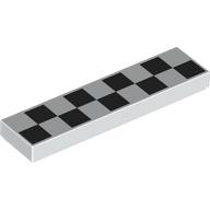 Деталь LEGO Tile 1 x 4 with Black Squares print, Белый