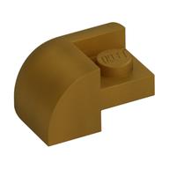 Деталь LEGO Brick Curved 2 x 2 x 1 with Curved Top - Corner, Жемчужно-золотой