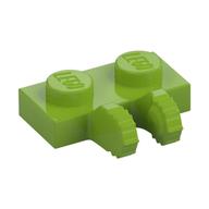 Деталь LEGO Шарнирная пластина 1 x 2 фиксирующая, с двумя пальцами сбоку, 7 зубцов, Лайм
