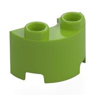Деталь LEGO Brick Round, Half 1 x 2, Лайм