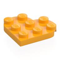 Деталь LEGO Plates Angled 3 x 3 with Heart Shape, Ярко-светло-оранжевый