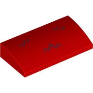 Slope Brick Curved 2 x 4 x 2/3 No Studs with Dark Red Fur print