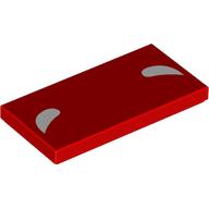 Деталь LEGO Tile 2 x 4 with White Eyebrows print, Красный
