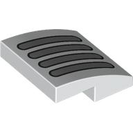 Деталь LEGO Slope Curved 2 x 2 x 2/3 with Silver Vent print, Белый