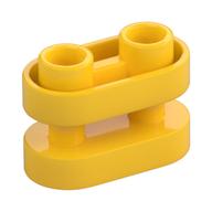 Деталь LEGO Brick Special 1 x 2 Rounded  with Center Bars, Желтый