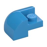 Деталь LEGO Brick Curved 2 x 2 x 1 with Curved Top - Corner, Темно-лазурный