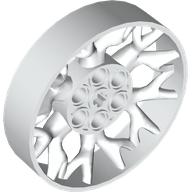 Деталь LEGO Wheel 7 x 7 with Center Axle Hole, 6 Pin Holes, Curved Spokes, Белый