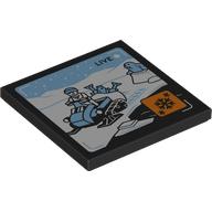 Деталь LEGO Tile 4 x 4 with Snowmobile print, Черный