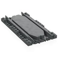 Деталь LEGO Vehicle Track, Train, Plastic (RC Trains) Straight with Re-Railer, Темный сине-серый