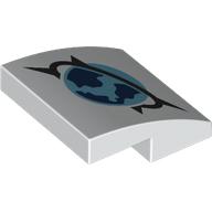 Деталь LEGO Slope Curved 2 x 2 x 2/3 with Arctic Explorer Symbol print, Белый