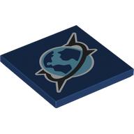 Деталь LEGO Tile 4 x 4 with Arctic Explorer Symbol print, Темно-синий