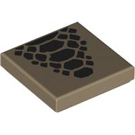 Деталь LEGO Tile 2 x 2 with Dark Brown Scales print, Темно-песочный