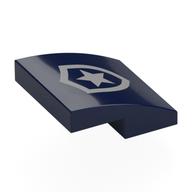 Деталь LEGO Slope Curved 2 x 2 x 2/3 with Silver Police Badge print, Темно-синий