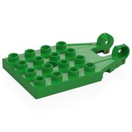 Деталь LEGO Duplo Plate 4 x 4 with 16 Studs and Reinforced Hinge, Ярко-зеленый