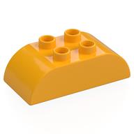 Деталь LEGO Кирпичик изогнутый верхний 2 x 4, Ярко-светло-оранжевый